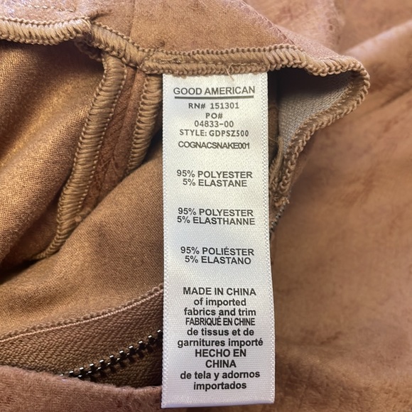 NWT Good American The Boss Pants Snakeskin Print Skinny Pants Size 3/L. - Picture 7 of 11